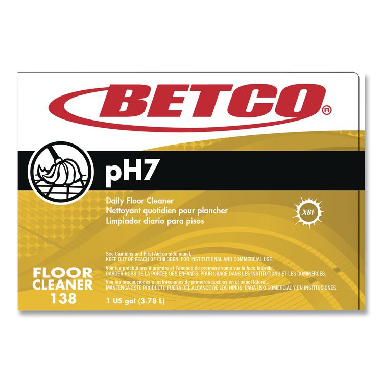 BETCO CORPORATION pH7 Floor Cleaner, Lemon Scent, 1 gal Bottle (BET1380400EA)