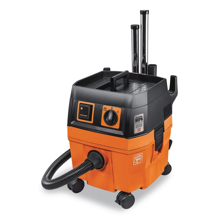 FEIN POWER TOOLS, . Turbo I PRO Set HEPA Wet/Dry Dust Extractor Vacuum, 5.8 gal Tank Capacity, Orange/Black (FEN92037060990)