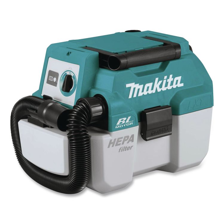 MAKITA USA LXT 18 V Li-Ion HEPA Dust Extractor/Vacuum (Tool Only), 2 gal Tank Capacity, Black/Teal/White (MKTXCV11Z)