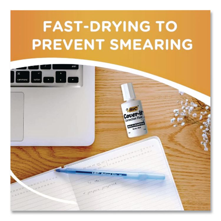 BIC CORP. Cover-It Correction Fluid, Brush Tip Applicator, 20 mL Bottle, 144/Carton (BICWOC12CT)