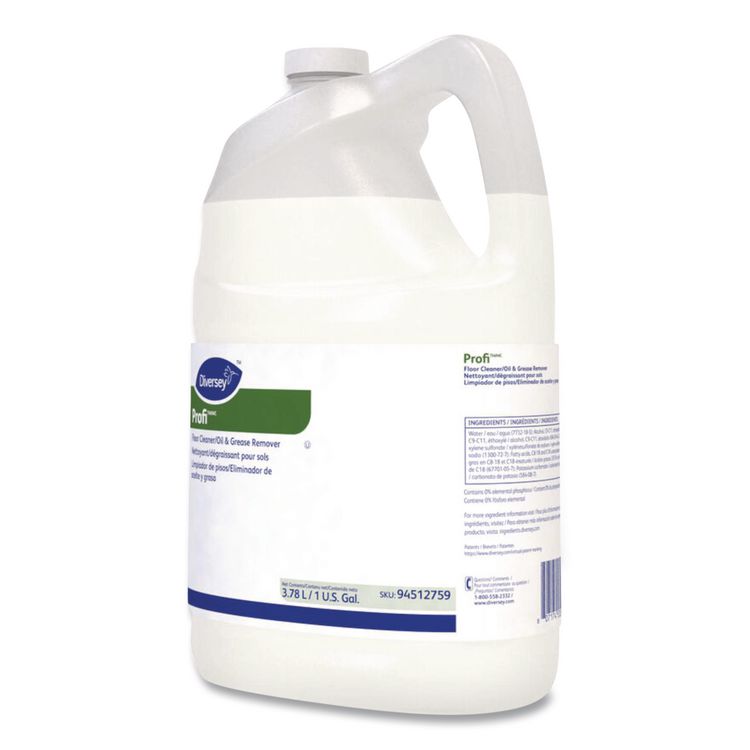 DIVERSEY Profi Floor Cleaner and Grease Remover, Liquid, 1 gal Bottle, 4/Carton (DVS94512759)