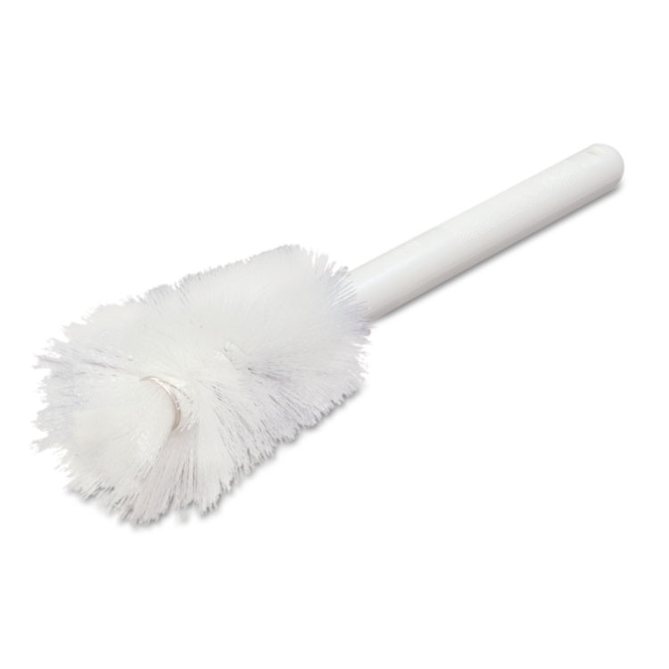 CFS BRANDS Sparta Handle Bottle Brush for Pint Bottles, White Polyester Bristles, 4.5" Brush, 7.5" White Plastic Handle 12/Carton (CFS4046600CT)