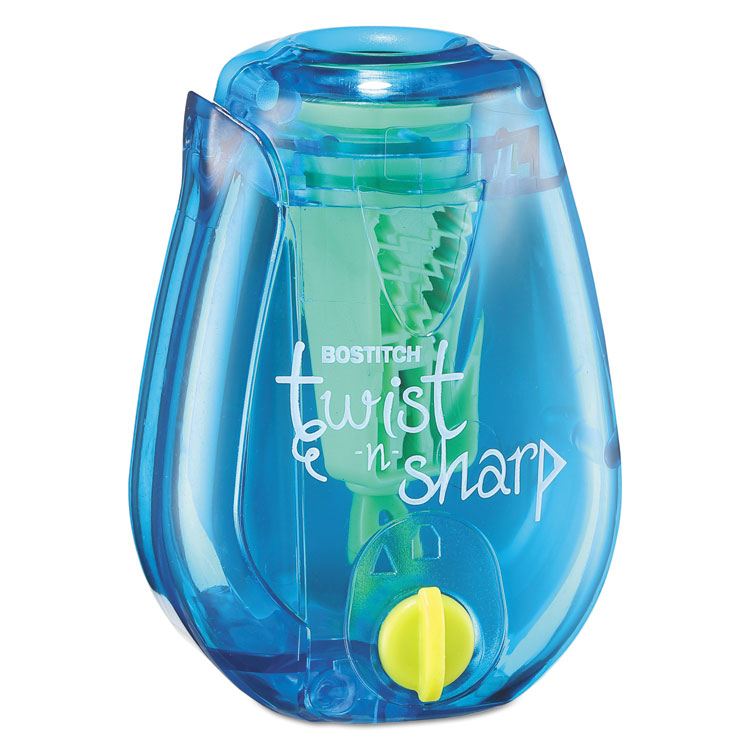 STANLEY BOSTITCH Twist-n-Sharp Pencil Sharpener, One-Hole, 3.5 x 1.25 x 5.5, Randomly Assorted Colors (BOSPS1ADJ)