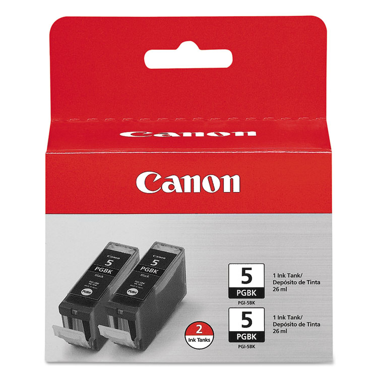 CANON USA, . 0628B009 (PGI-5BK) ChromaLife100+ Ink, Black, 2/Pack (CNM0628B009)