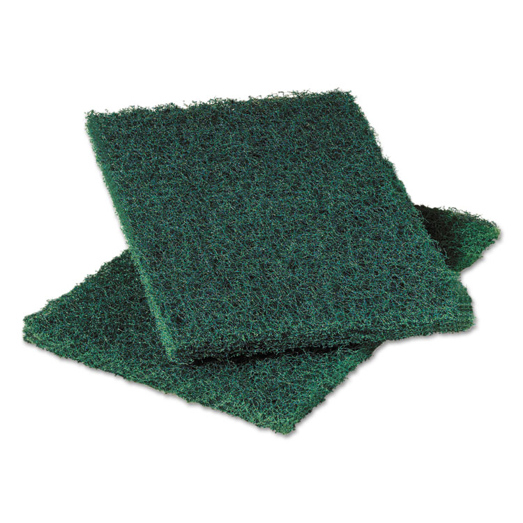 3M/COMMERCIAL TAPE DIV. Heavy-Duty Scouring Pad 86, Green, 6 x 9, 6/Pack, 10 Packs/Carton (MMM20502)