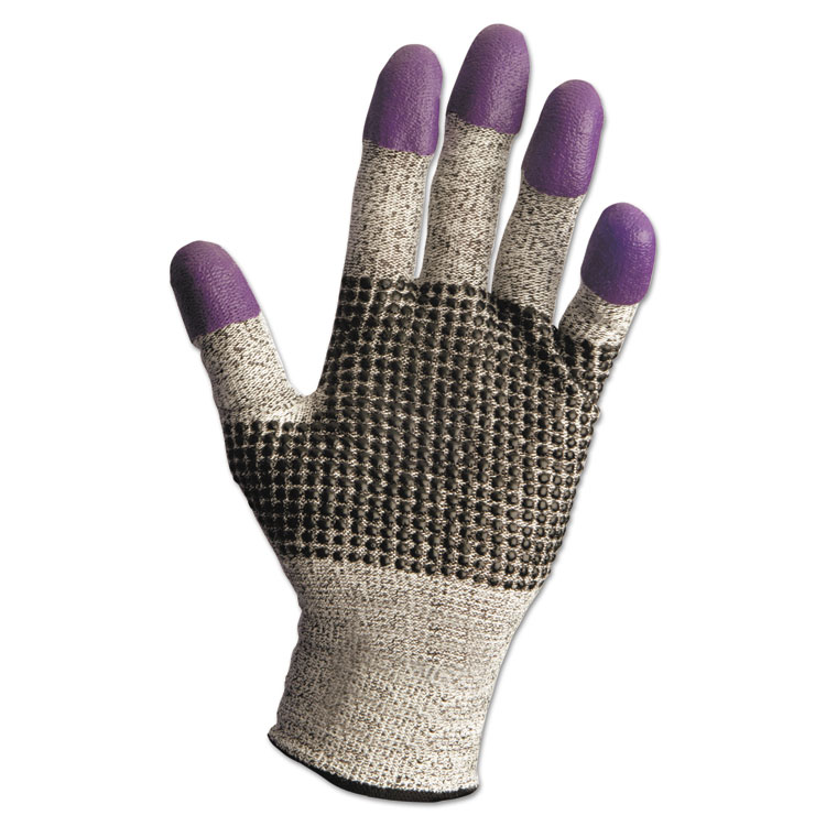 KIMBERLY CLARK G60 PURPLE NITRILE Cut-Resistant Gloves, EN388: 4340, 8.27" Long, X-Small, Black/White/Purple, 12 Pairs/Carton (ANS13844)