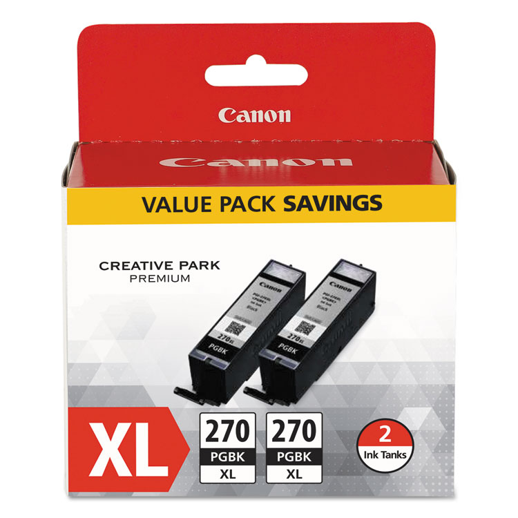 CANON USA, . 0319C005 (PGI-270XL) High-Yield Ink, Black, 2/Pack (CNM0319C005)