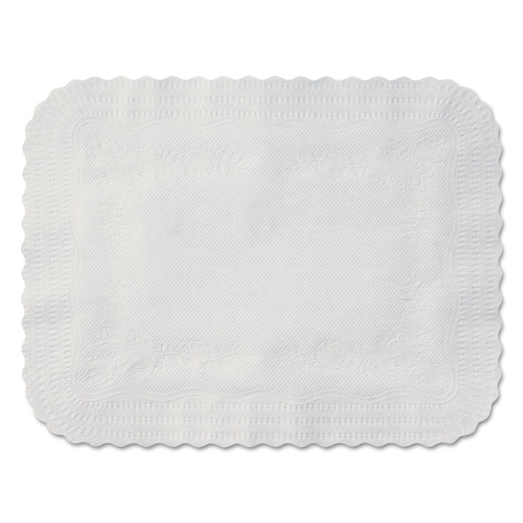 HOFFMASTER Scalloped Edge Traymat, Smooth Surface, 19.13" x 14", White, 1,000/Carton (HFM410202)