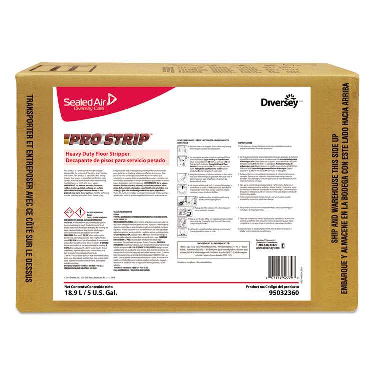 DIVERSEY Pro Strip Heavy-Duty Floor Stripper, Cherry Almond Scent, Liquid, 5 gal Envirobox (DVS95032360)