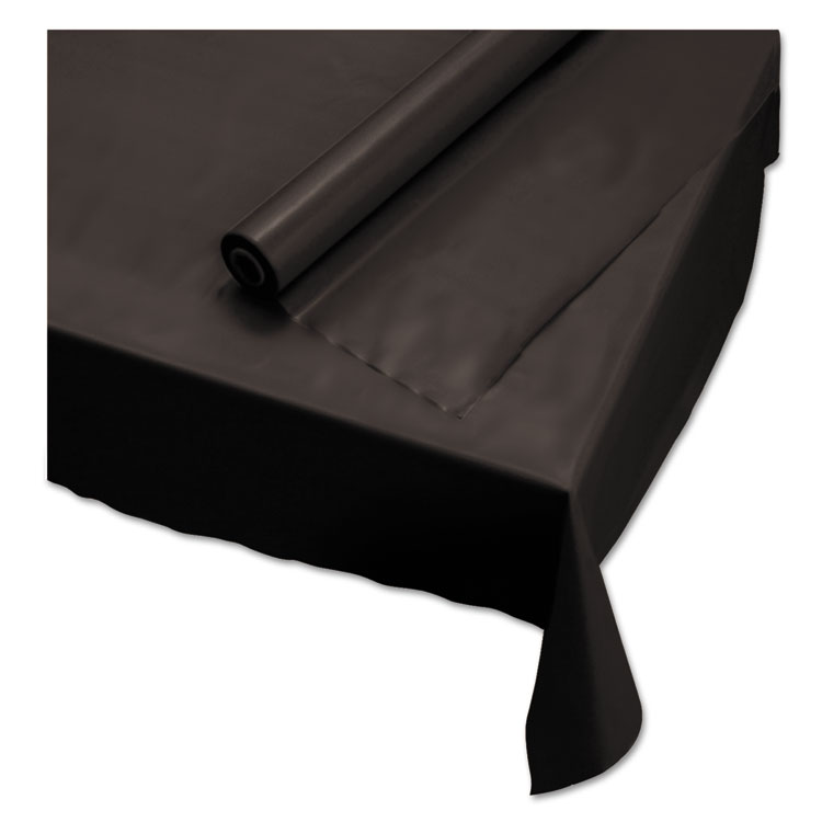 HOFFMASTER Plastic Roll Tablecover, 40" x 100 ft, Black (HFM113003)