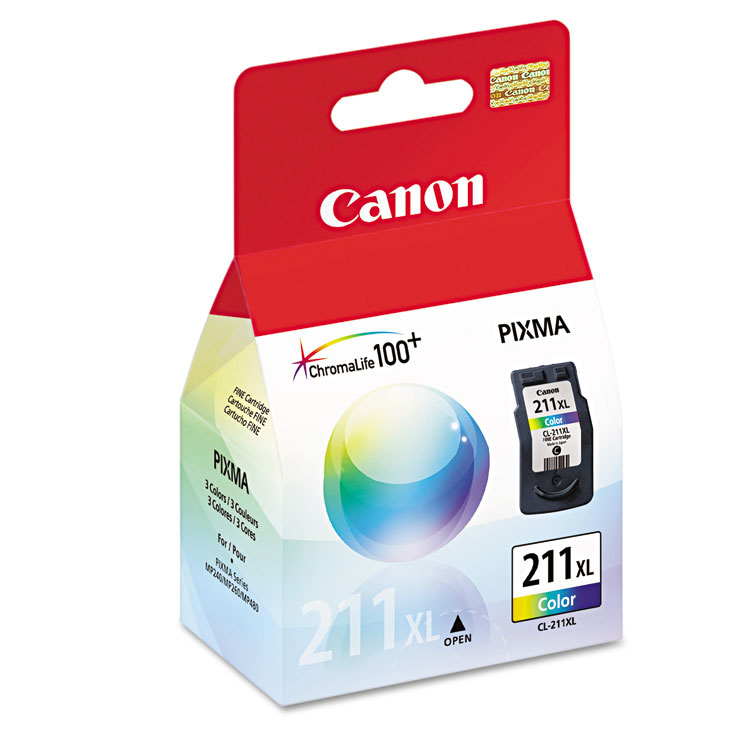 CANON USA, . 2975B001 (CL-211XL) High-Yield Ink, 349 Page-Yield, Tri-Color (CNM2975B001)