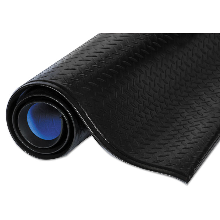 CROWN MATS & MATTING Wear-Bond Comfort-King Anti-Fatigue Mat, Rectangular, Black Raised Deck Plate Surface, 36" x 60" (CWNWBZ035KD)