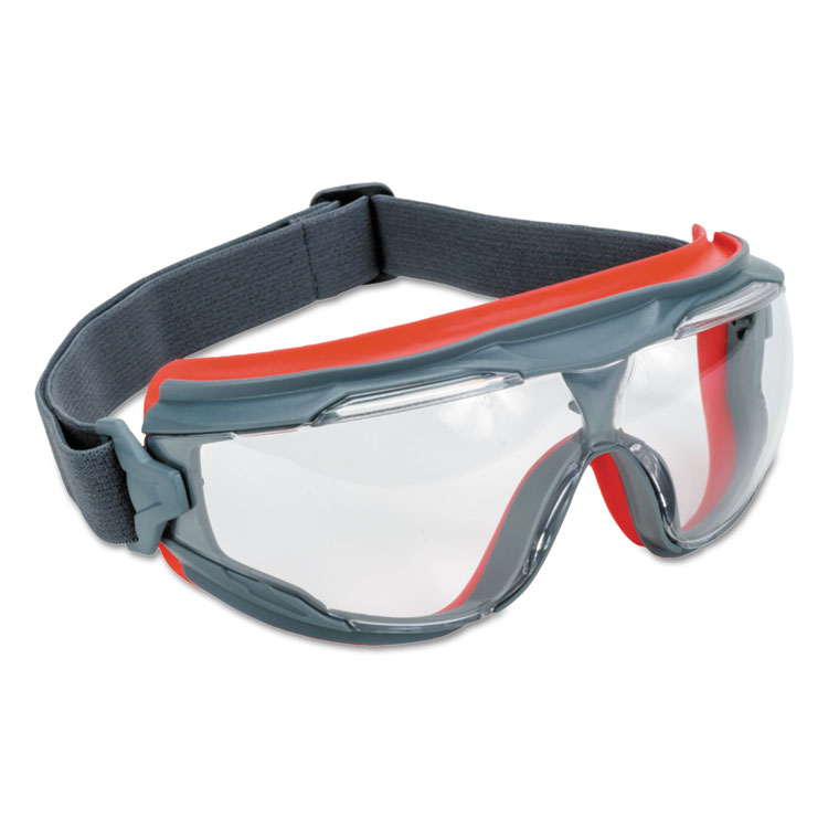3M/COMMERCIAL TAPE DIV. GoggleGear 500Series Safety Goggles, Anti-Fog, Red/Gray Frame, Clear Lens,10/Ctn (MMMGG501SGAF)