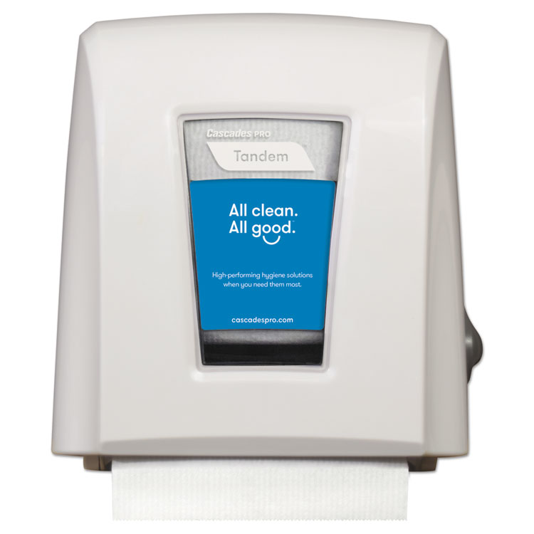 CASCADES TISSUE GROUP Tandem Mechanical No-Touch Roll Towel Dispenser, 11.6 x 7.3 x 12.6, White (CSDC339)
