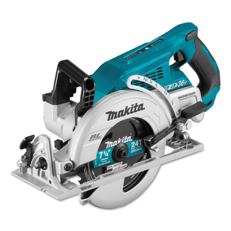 MAKITA USA 18V X2 (36V) LXT Brushless Lithium-Ion 7.25" Cordless Rear Handle Circular Saw Kit with 2 Batteries (XSR01PT), 5,100 rpm (MKTXSR01PT)