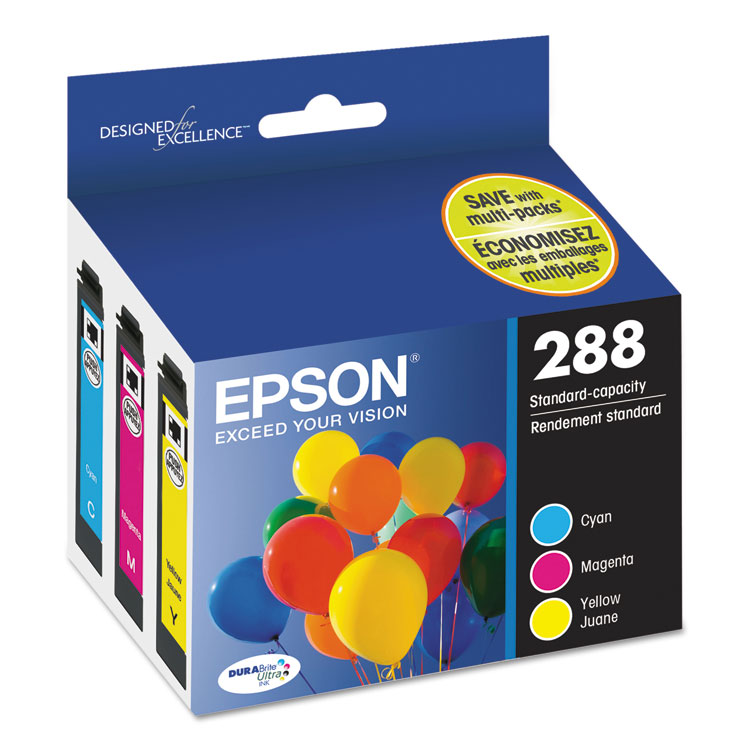 EPSON AMERICA, . T288520-S (288) DURABrite Ultra Ink, Cyan/Magenta/Yellow (EPST288520S)