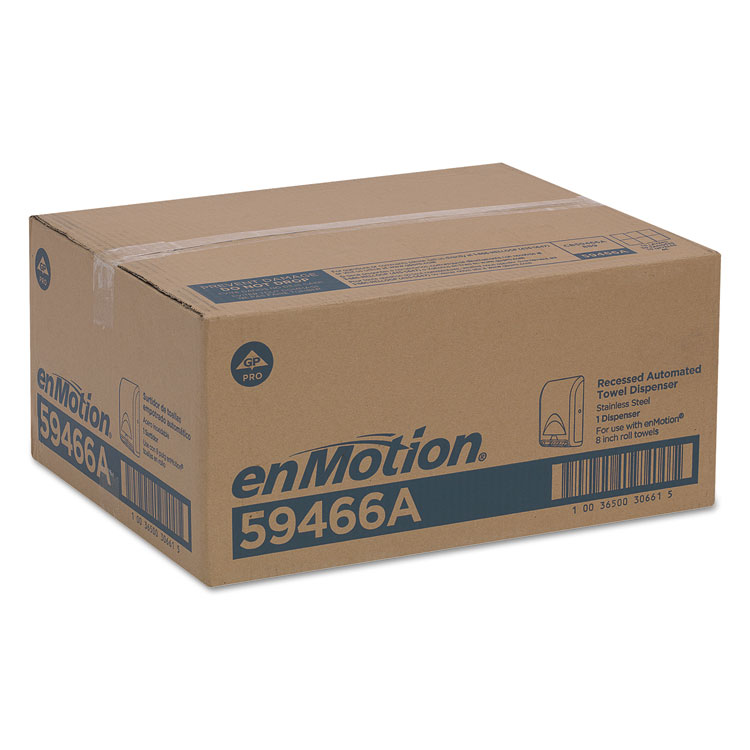 GEORGIA PACIFIC enMotion Automated Roll Towel Dispenser, 13.3 x 8 x 16.4, Stainless Steel (GPC59466A)