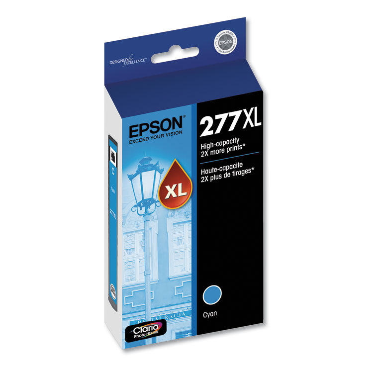 EPSON AMERICA, . T277XL220-S (277XL) Claria High-Yield Ink, 740 Page-Yield, Cyan (EPST277XL220S)
