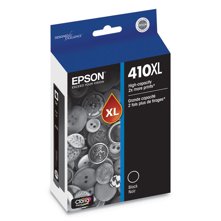 EPSON AMERICA, . T410XL020-S (410XL) Claria High-Yield Ink, 500 Page-Yield, Black (EPST410XL020S)