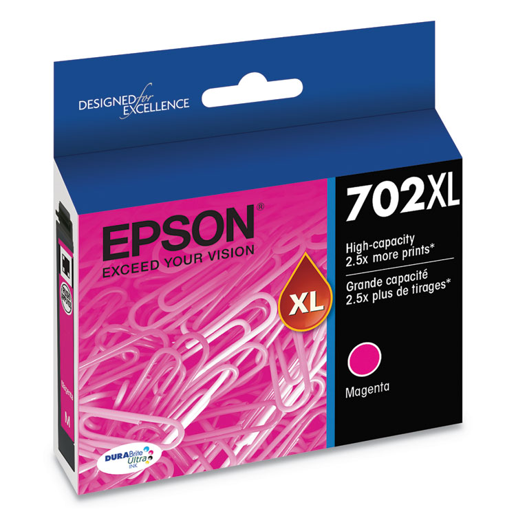 EPSON AMERICA, . T702XL320-S (702XL) DURABrite Ultra High-Yield Ink, 950 Page-Yield, Magenta (EPST702XL320S)