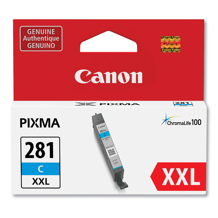 CANON USA, . 1980C001 (CLI-281XXL) ChromaLife100 Ink, Cyan (CNM1980C001)