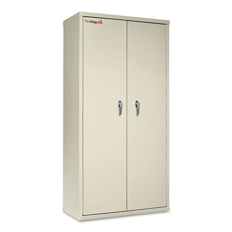 FIRE KING INTERNATIONAL Storage Cabinet, 36w x 19.25d x 72h, UL Listed 350 Degree, Parchment (FIRCF7236D)