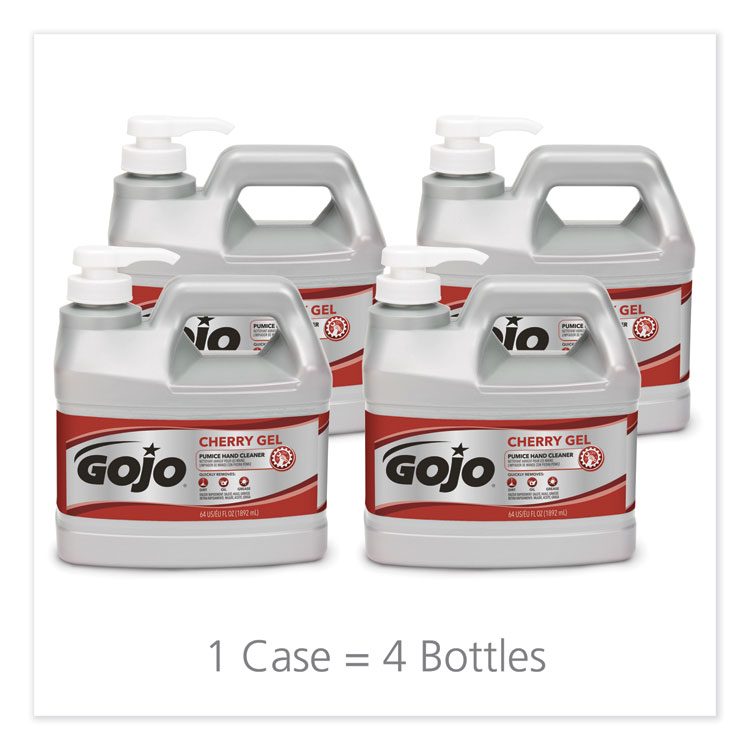 GO-JO INDUSTRIES Cherry Gel Pumice Hand Cleaner, Cherry Scent, 0.5 gal, 4/Carton (GOJ235604CT)