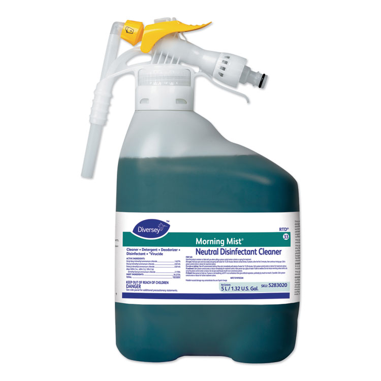 DIVERSEY Morning Mist Neutral Disinfectant Cleaner, Fresh, 1.32 gal Bottle RTD Spray Bottle (DVS5283020)