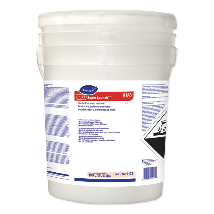 DIVERSEY Clax Super Launch Concentrated Liquid Laundry Sour, 5 gal Pail (DVS93419173)