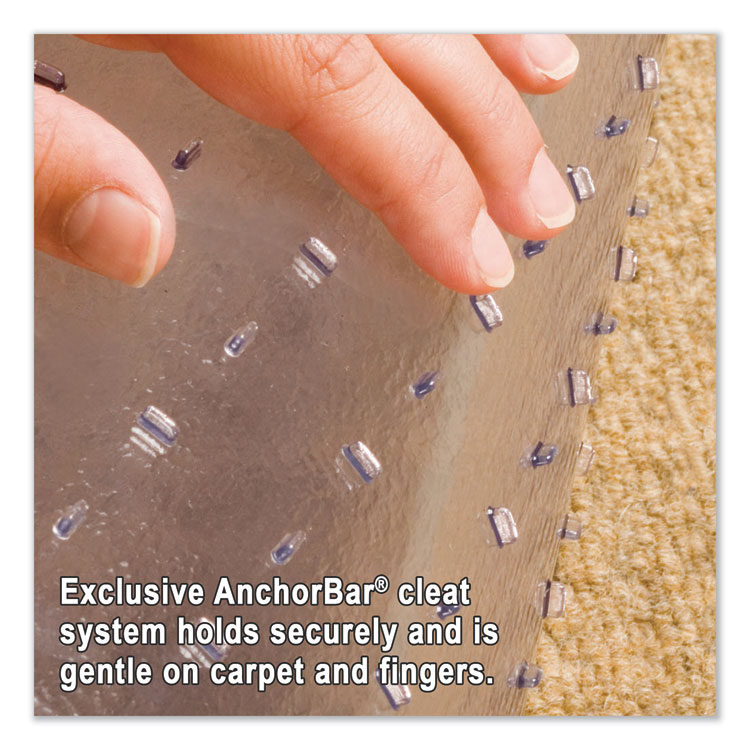 E.S. ROBBINS EverLife Moderate Use Chair Mat for Low Pile Carpeted Floors, Rectangular with Lip, Crystal Edges, 45" x 53", Clear (ESR128173)
