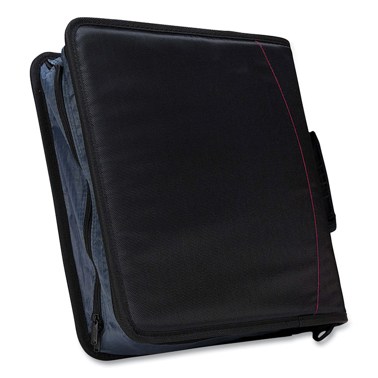 CASE IT Mighty Zip Tab Binder, 3 Rings, 3" Capacity, 11 x 8.5, Black (CAED146BLACK)