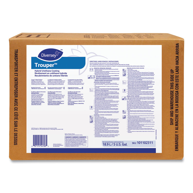 DIVERSEY Trouper Hybrid Urethane Coating Floor Finish, 5 gal Bag-in-a-Box (DVS101102311)