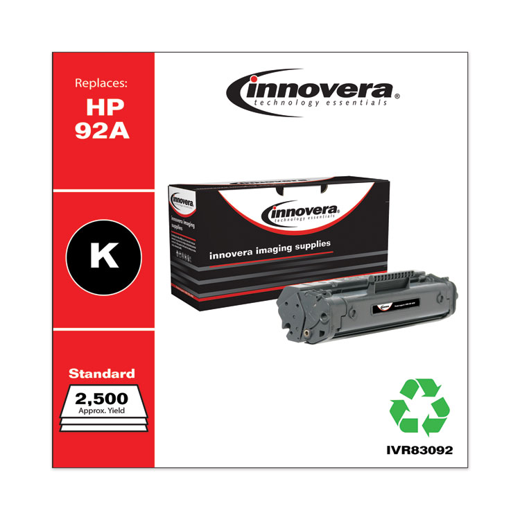 INNOVERA Remanufactured Black Toner, Replacement for 92A (4092A), 2,500 Page-Yield (IVR83092)