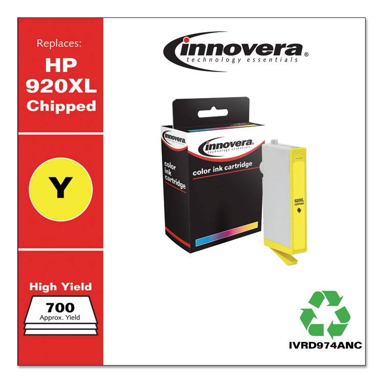 INNOVERA Remanufactured Yellow High-Yield Ink, Replacement for 920XL (CD974AN), 700 Page-Yield (IVRD974ANC)