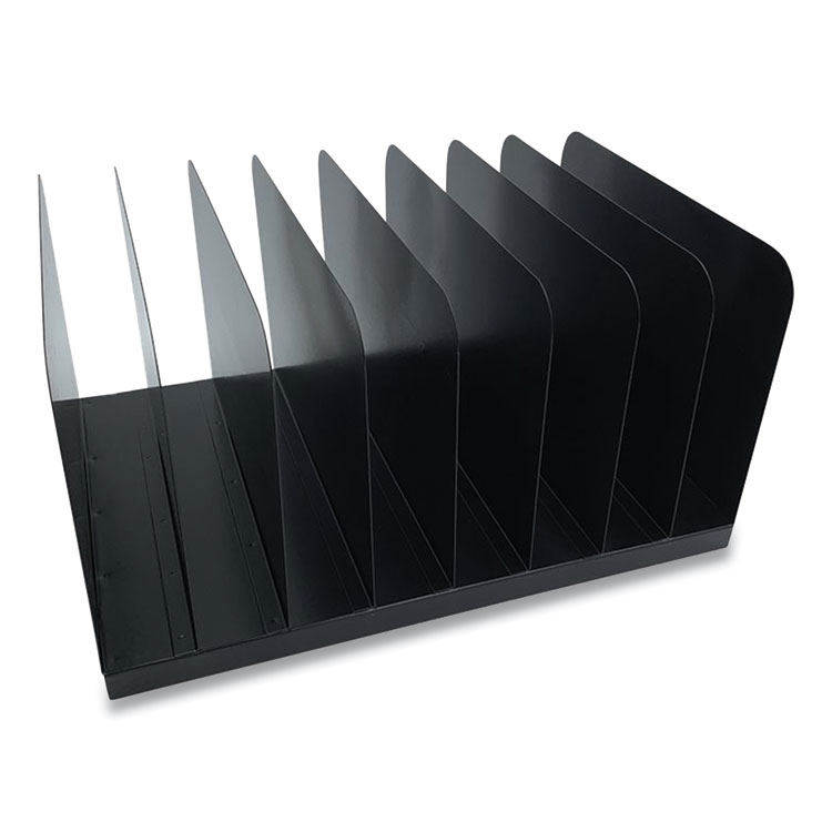 THE COIN-TAINER CO., LLC Steel Vertical File Organizer, 8 Sections, Letter Size Files, 11 x 15 x 7.75, Black (CTXHASZ0146)