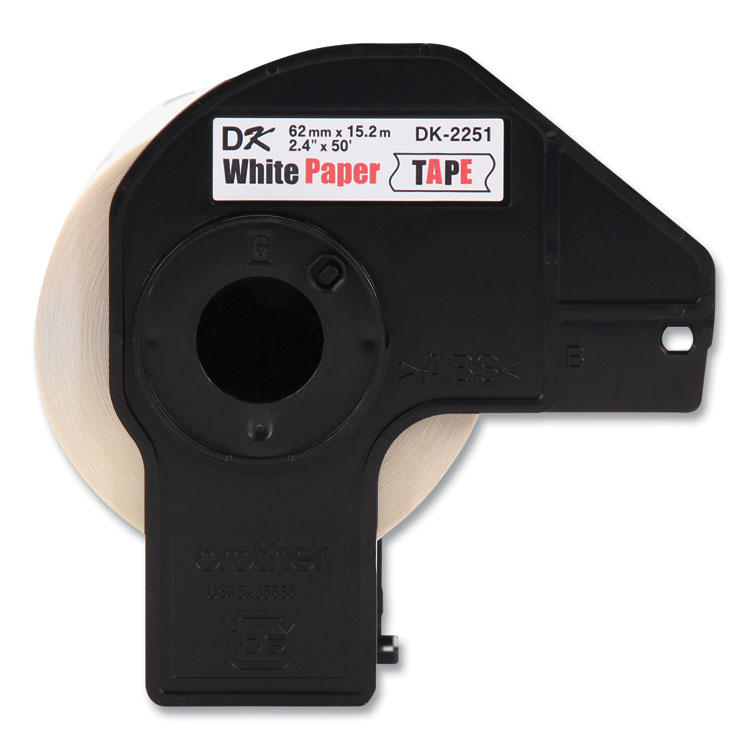 BROTHER INTL. CORP. Continuous Paper Label Tape, 2.44" x 50 ft, White, 3 Rolls/Pack (BRTDK22513PK)