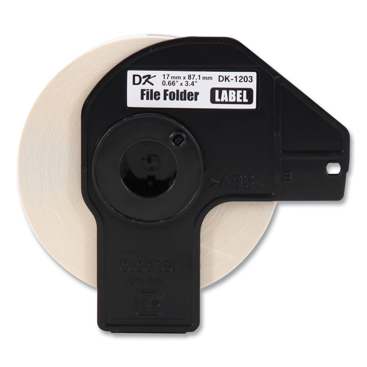BROTHER INTL. CORP. Die-Cut File Folder Labels, 0.66 x 3.4, White, 300 Labels/Roll, 3 Rolls/Pack (BRTDK12033PK)