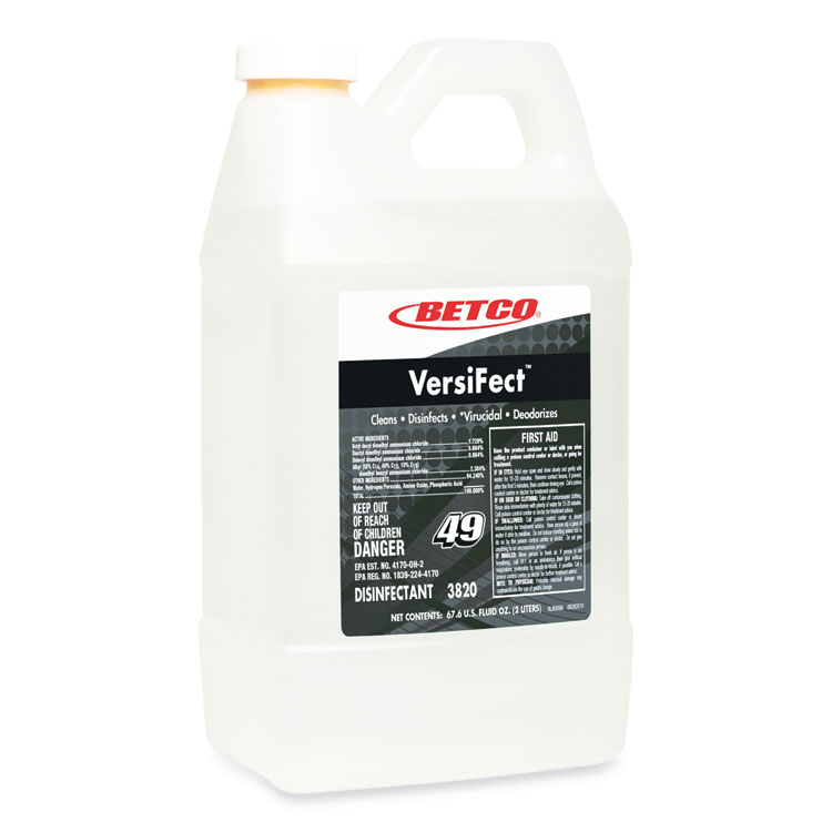 BETCO CORPORATION VersiFect FastDraw Cleaner Disinfectant, Fresh Scent, 2 L Bottle, 4/Carton (BET38204700)