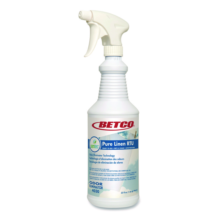 BETCO CORPORATION Pure Linen RTU Odor Eliminator, Pure Linen, 32 oz Spray Bottle, 6/Carton (BET40307000)