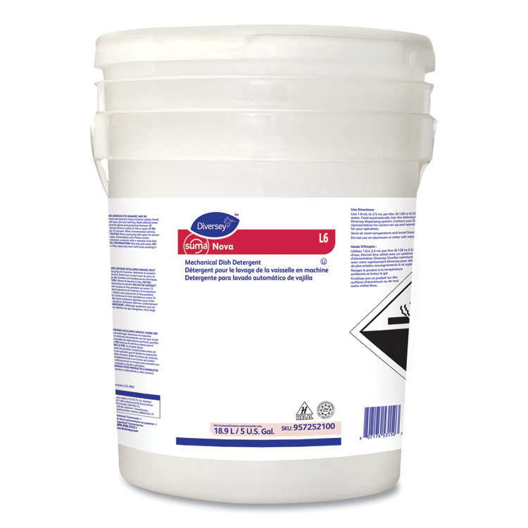 DIVERSEY Suma Nova L6 Automatic Dishwashing Detergent, 5 gal Pail (DVS957252100)