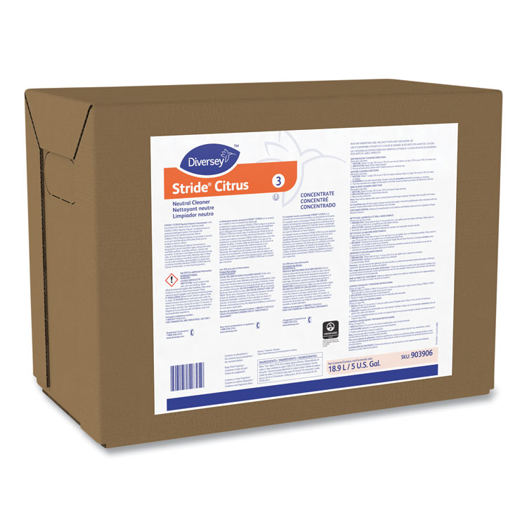 DIVERSEY Stride Neutral Cleaner, Citrus, 5 gal 1 Envirobox/Box (DVS101109754)