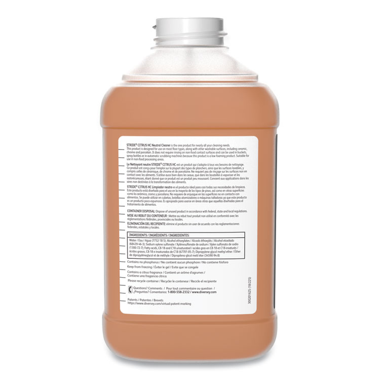 DIVERSEY Stride Neutral Cleaner, Liquid, 84.5 oz, 2/Carton (DVS101109756)