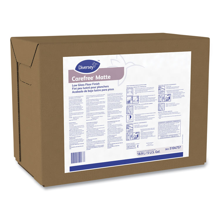 DIVERSEY Carefree Matte Floor Finish, Liquid, 5 gal Box (DVS5104757)