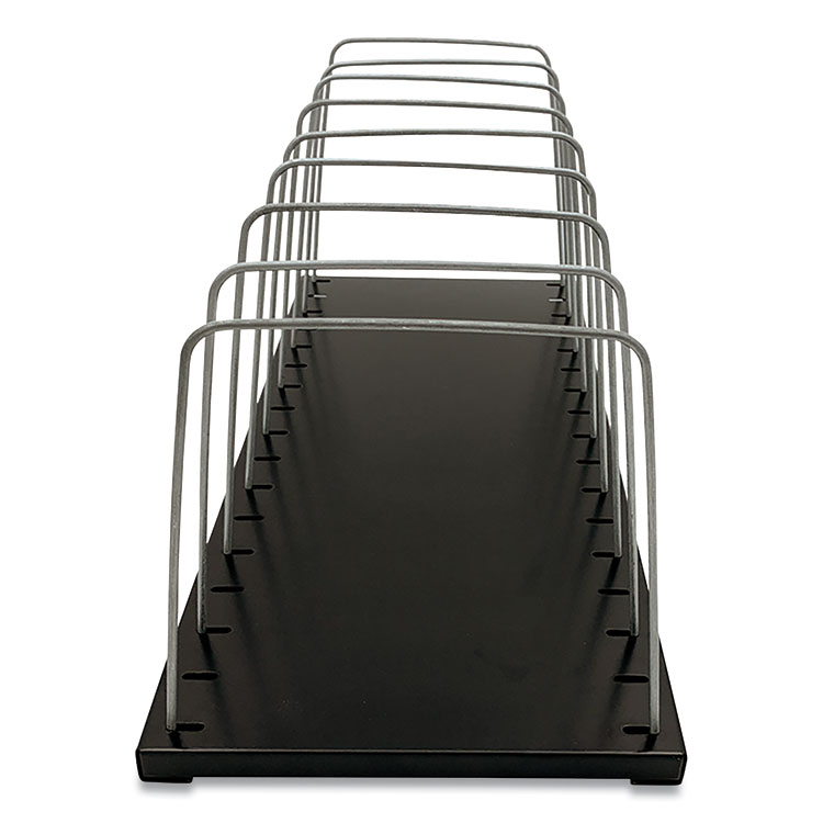 THE COIN-TAINER CO., LLC Steel Wire Vertical File Organizer, 8 Sections, Letter Size Files, 18.25 x 8 x 7.5, Black/Metal Gray (CTXHASZ0158)