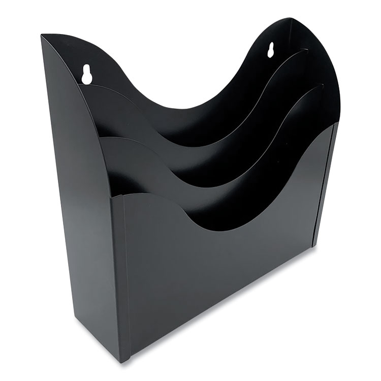 THE COIN-TAINER CO., LLC Three-Compartment Steel Wall Sorter, 3 Sections, Legal/Letter Size, 13" x 3.5" x 11.25", Black (CTXHASZ0184)