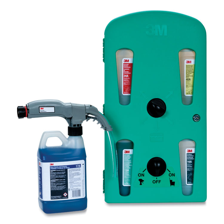 3M/COMMERCIAL TAPE DIV. Bathroom Disinfectant Cleaner Concentrate 4A, Baby Powder Scent, 0.5 gal Bottle, 4/Carton (MMM4A)