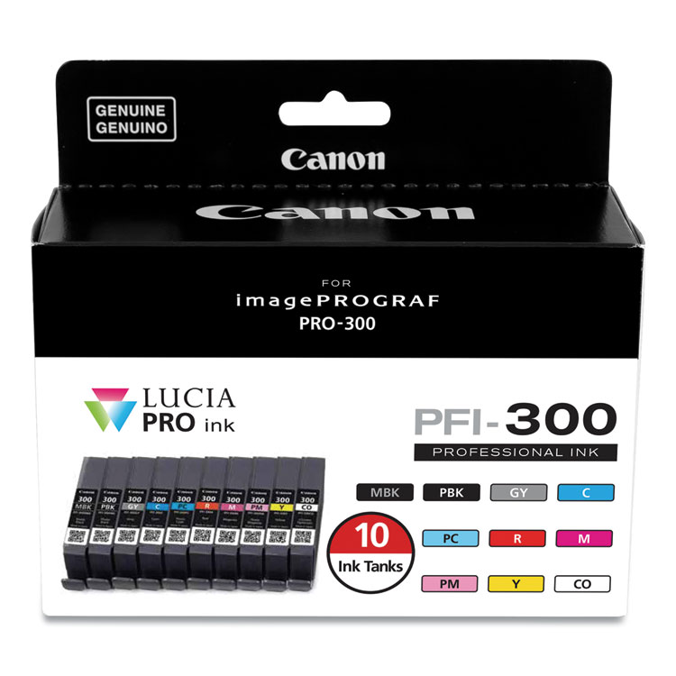 CANON USA, . 4192C007 (PFI-300) Ink, Matte Black/Photo Black/Gray/Cyan/Photo Cyan/Red/Magenta/Photo Magenta/Yellow/CO, 10/Pack (CNM4192C007)