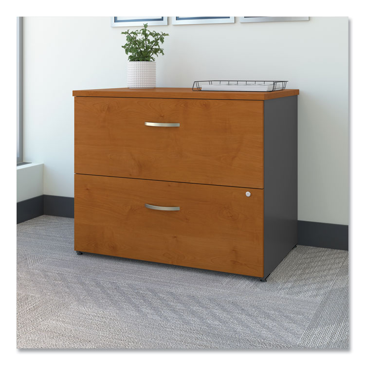 BUSH INDUSTRIES Series C Lateral File, 2 Legal/Letter/A4/A5-Size File Drawers, Natural Cherry/Graphite Gray, 35.75" x 23.38" x 29.88" (BSHWC72454ASU)