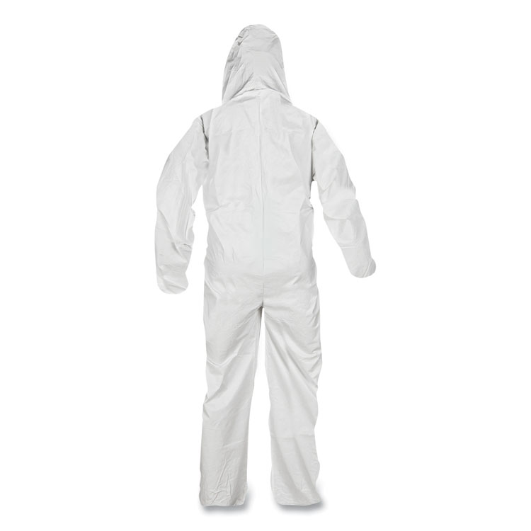 KIMBERLY-CLARK PROFESSIONAL A45 Liquid/Particle Protection Surface Prep/Paint Coverall, Zipper Front, Elastic Wrist/Ankles/Hood, XL, White, 25/Carton (ANS41506)