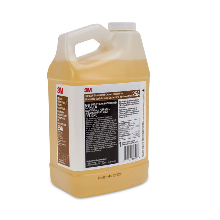 3M/COMMERCIAL TAPE DIV. HB Quat Disinfectant Cleaner Concentrate, For Flow Control System and Twist 'n Fill System, 1 gal Bottle (MMM25A)